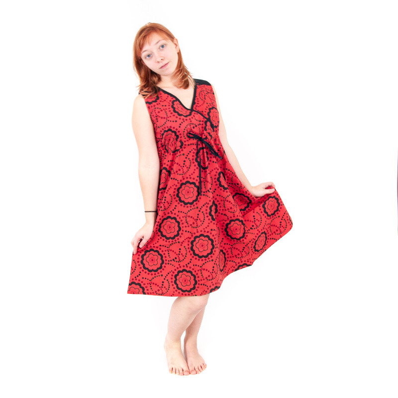 Dress Short Savitri XL Red Black
