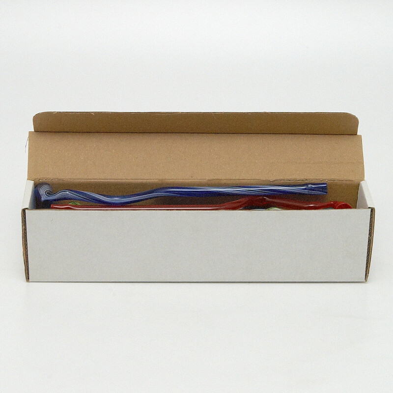 Glass Pipe Coloured Fag 23 cm Box 10 pcs