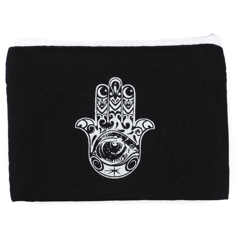 Purse Zippy Hamsa Black