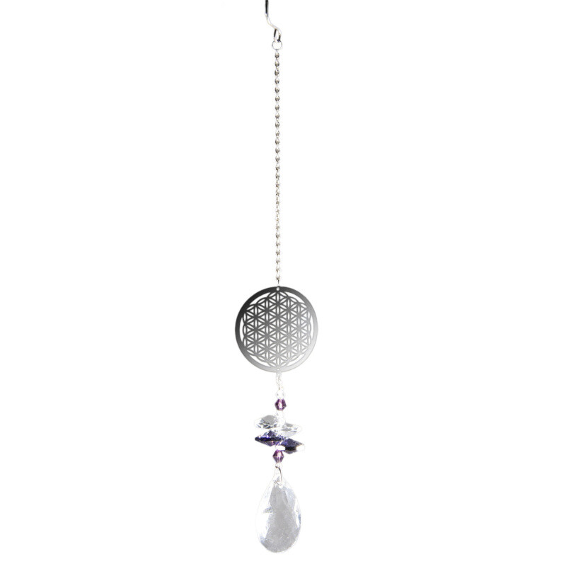 Suncatcher Flower of Life with Crystal