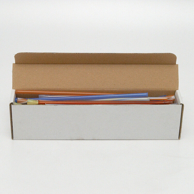 Glass Pipe Coloured Hay 20 cm Box 30 pcs