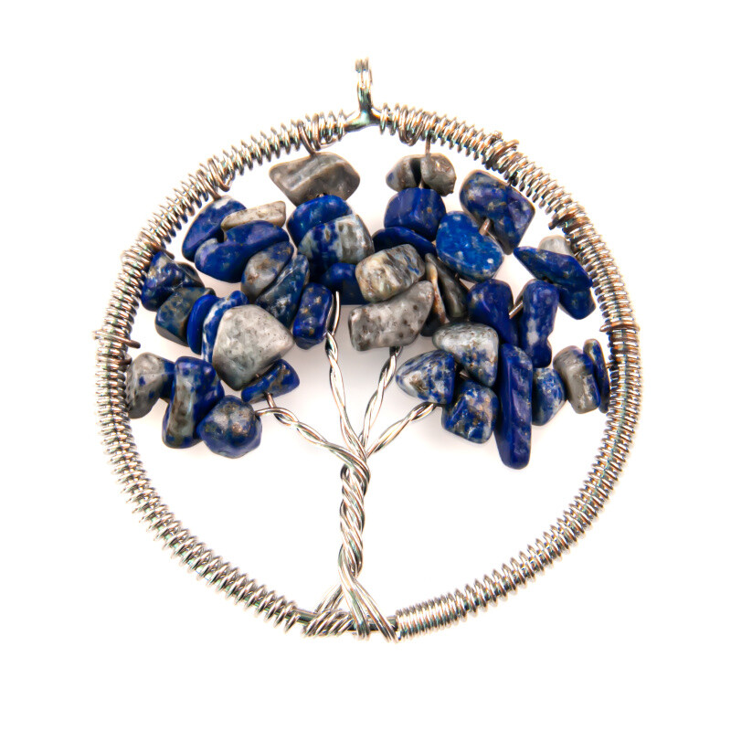 Wire Pendant Tree of Life Lapis Lazuli 5 cm