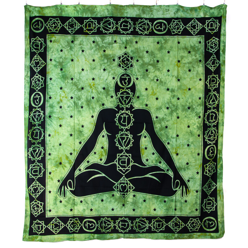Bedspread Double 7 Chakras Green