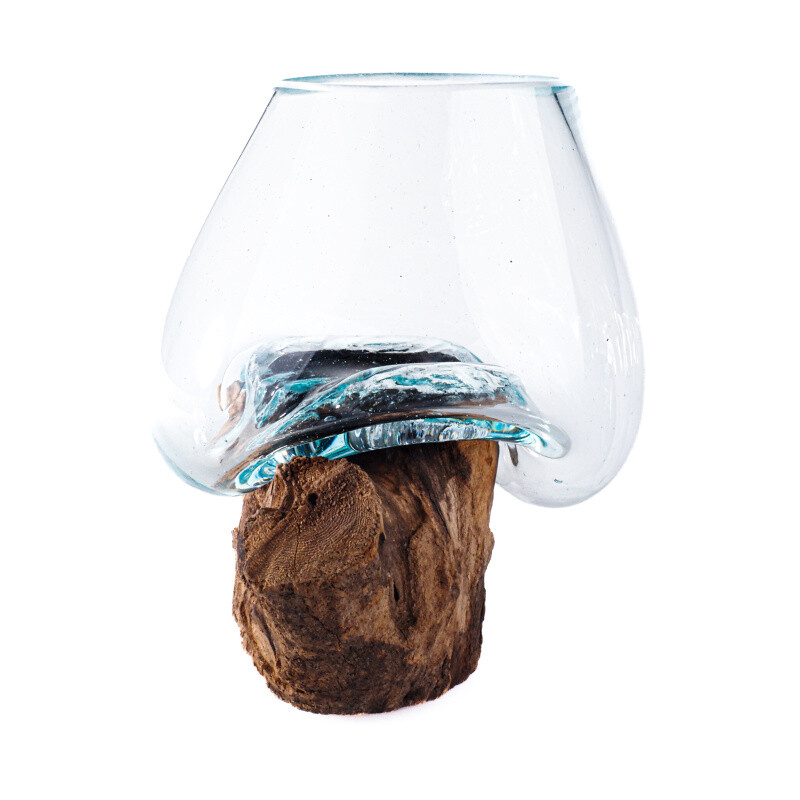 Glass Jar on Driftwood Small 04