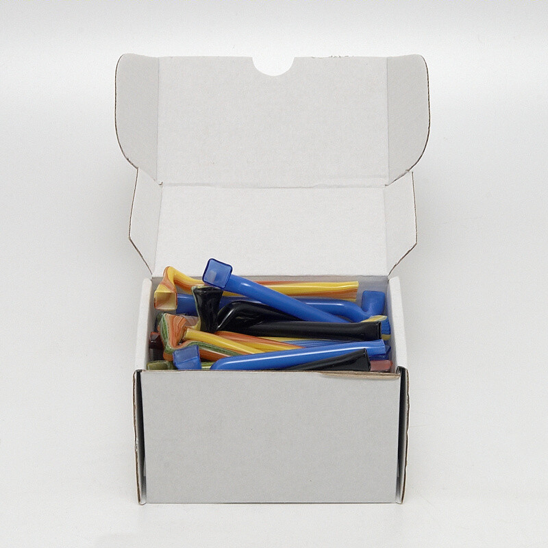 Glass Pipe Coloured Puff Puff  9 cm Box 40 pcs