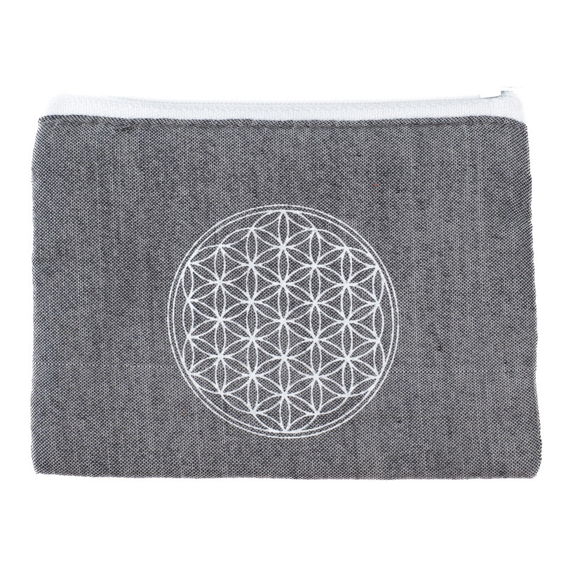 Purse Zippy Flower of Life Grey