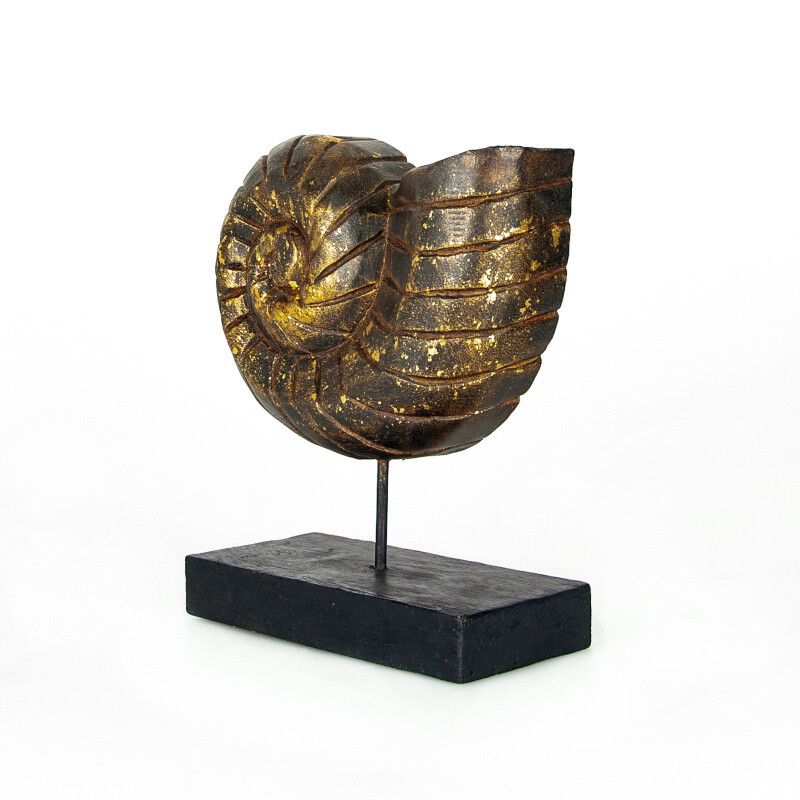 Wooden Decoration Shell 26 cm Black