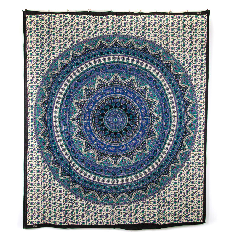 Bedspread Double Elephant Garden Blue