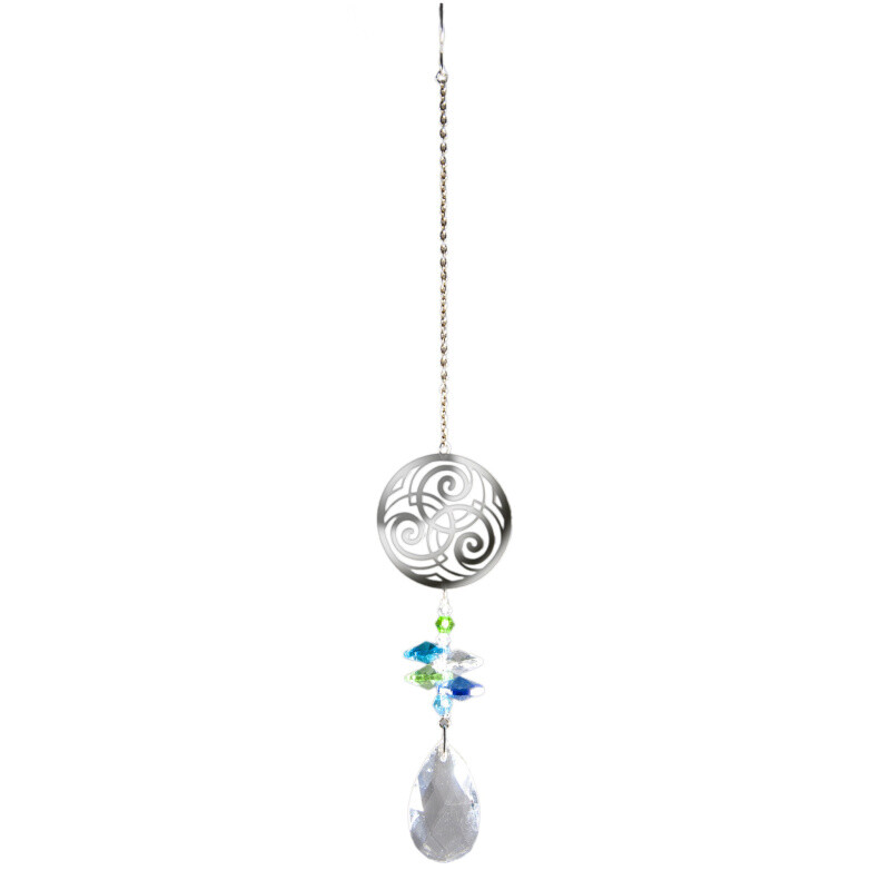 Suncatcher Triskele with Crystal