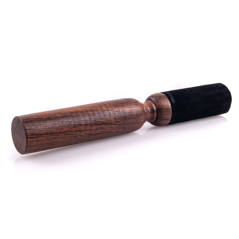 Tibetan Bowl Mallet Simple Black Medium with Leather