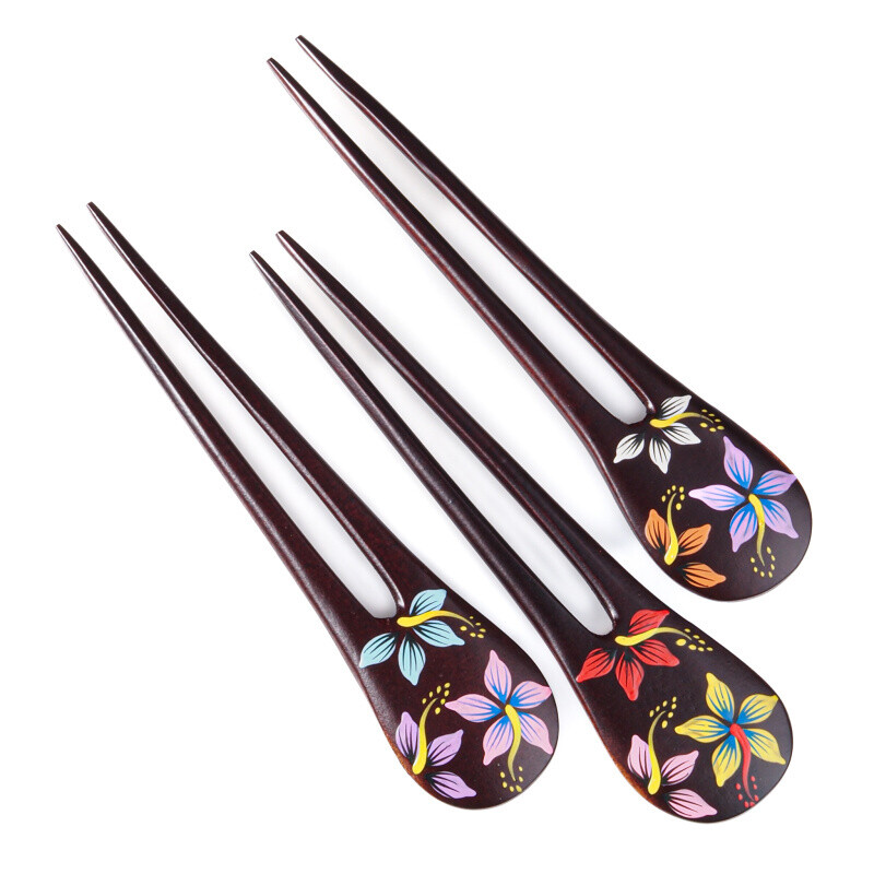 Hair Stick Double Flower 08