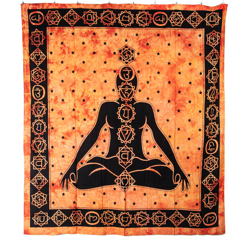 Bedspread Double 7 Chakras Orange