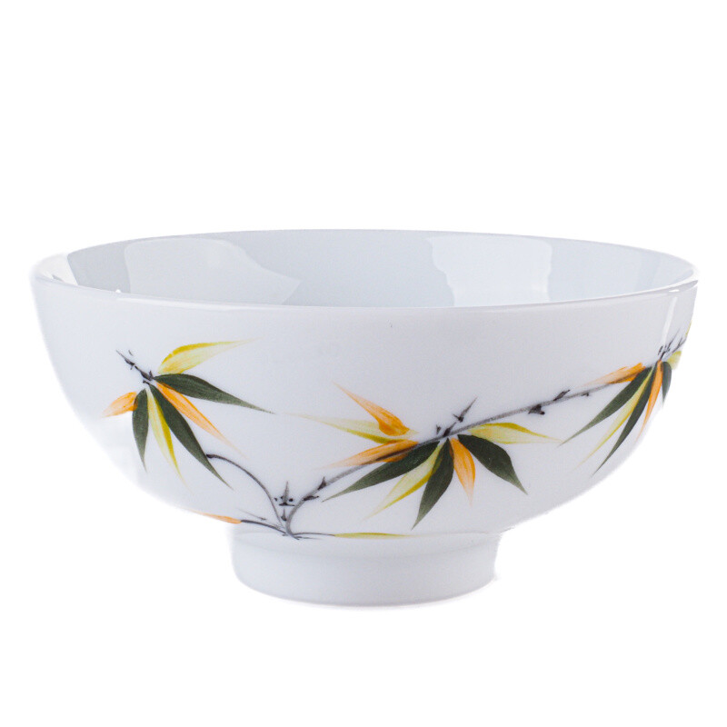 Porcelain Bowl White with Green Leaves 11,5 cm