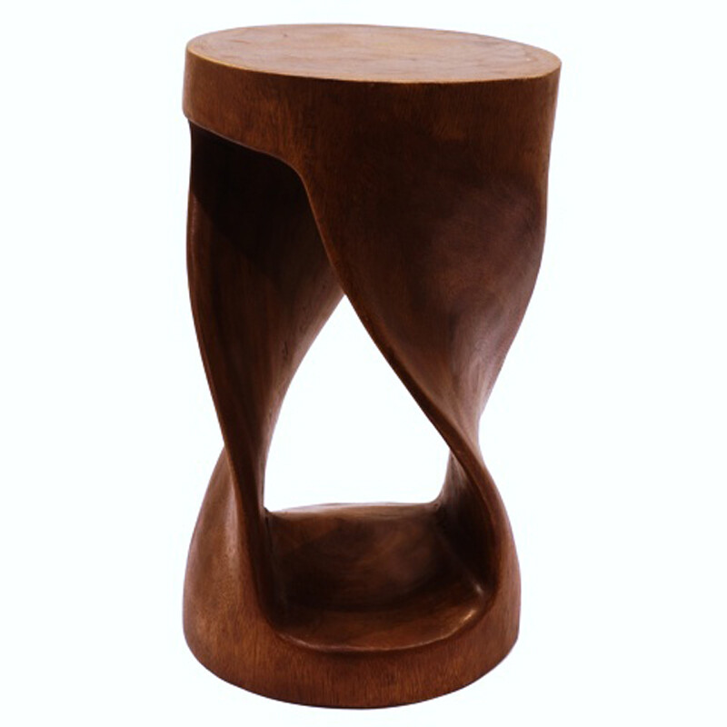 Wooden Round Stool Twist