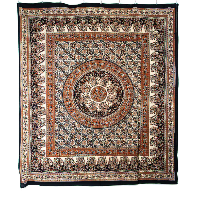 Bedspread Double Paisley Mandala Brown