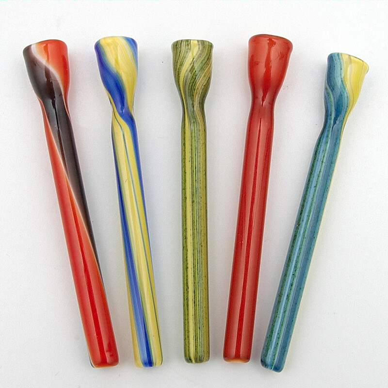 Glass Pipe Coloured Ganja 8 cm
