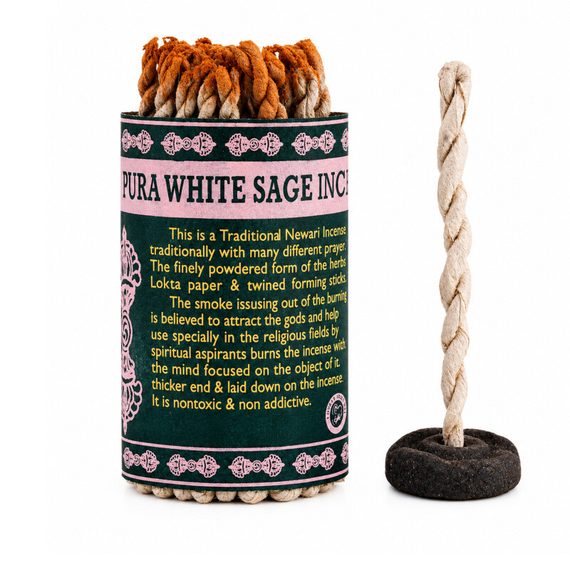 Tibetan Incense Ropes Dhupaya Vajra White Sage