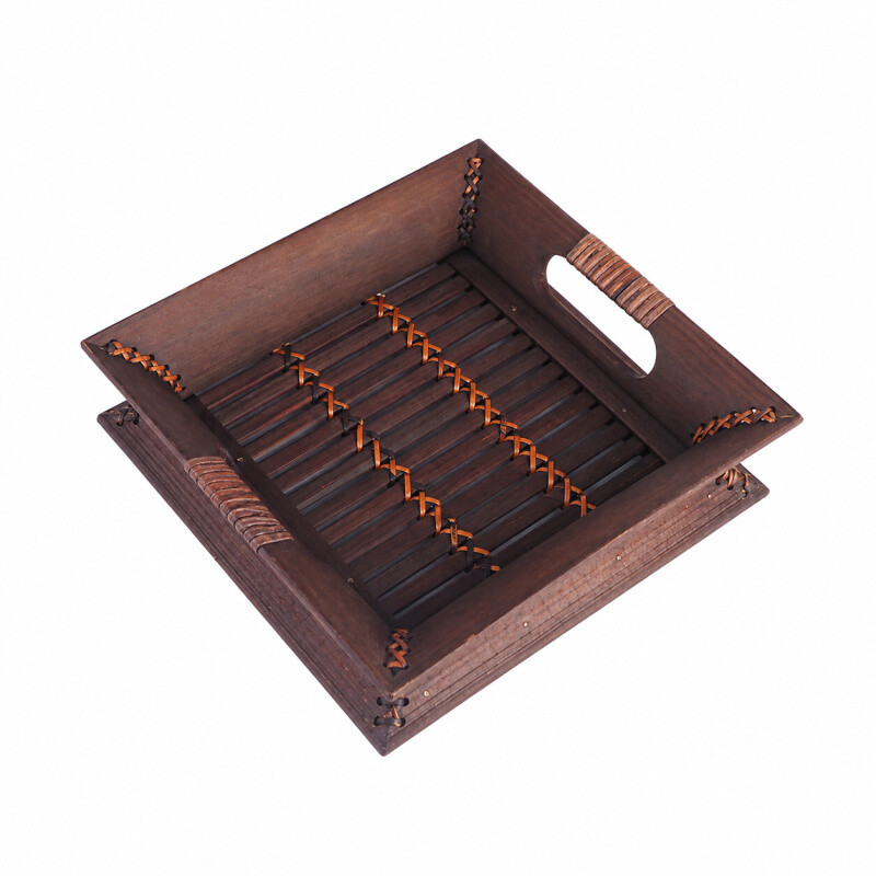 Bamboo Tray Square 03 21 x 21 cm Brown