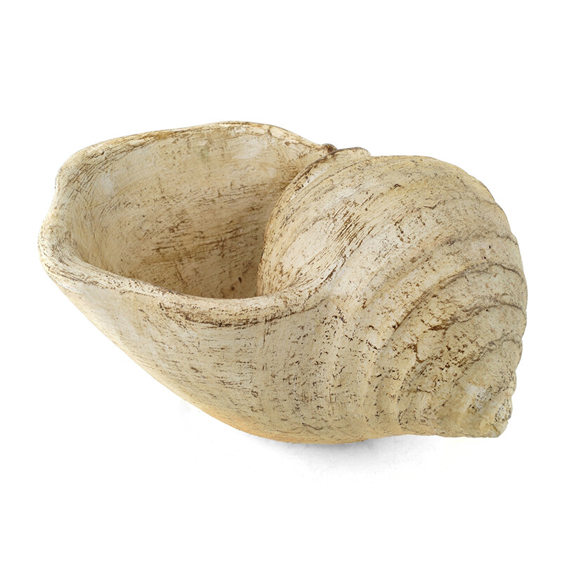 Concrete Flowerpot Shell 17 cm White