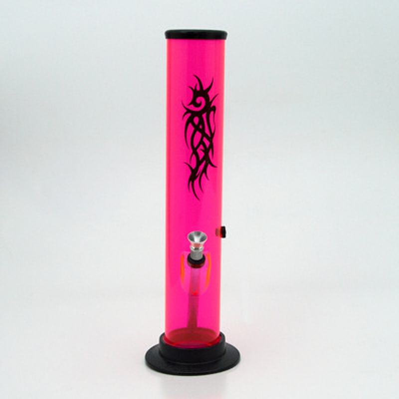 Bong Acrylic Tube Tattoo UV 30 cm Pink