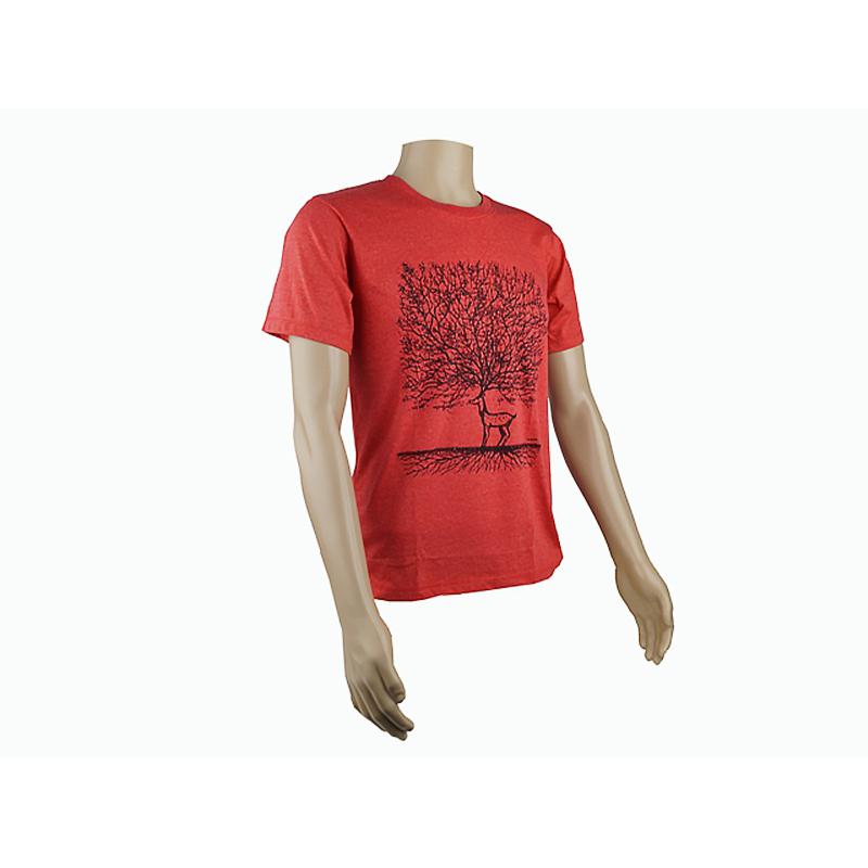 Men's T-shirt Deer Tree L Red