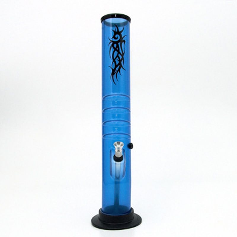 Bong Acrylic Tube Tattoo UV 37 cm Blue