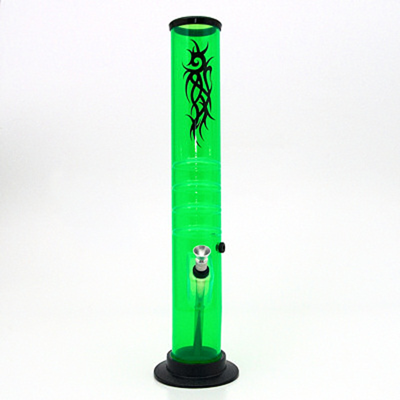 Bong Acrylic Tube Tattoo UV 37 cm Green
