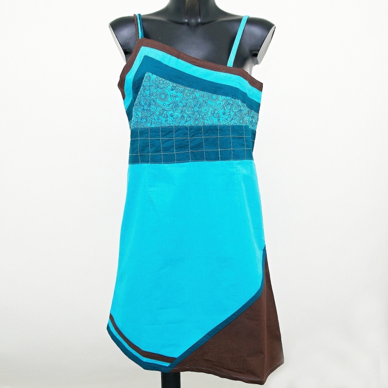 Dress Short Sanjana XL Turquoise Brown