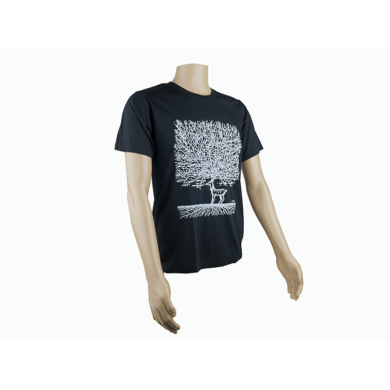Men's T-shirt Deer Tree L Black