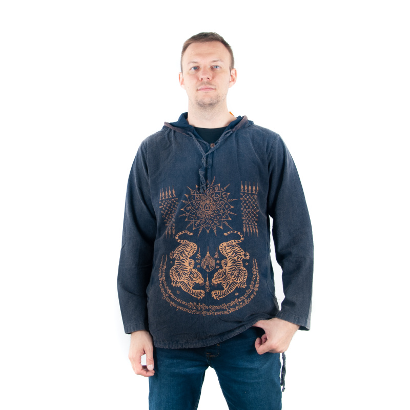 Sweatshirt with Hood Mirror Tiger XL Dark Blue