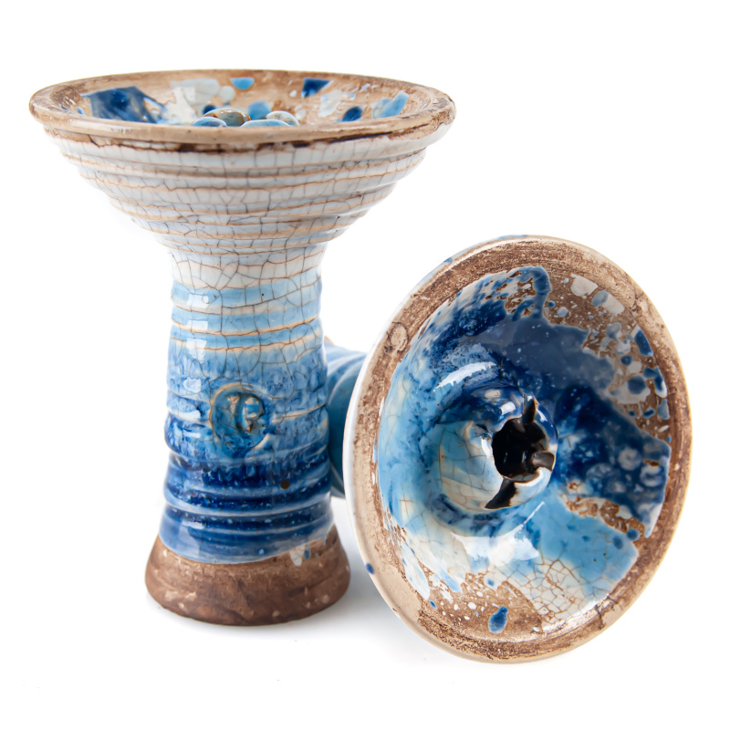 Hookah Bowl Vintage Glass Alien Blue