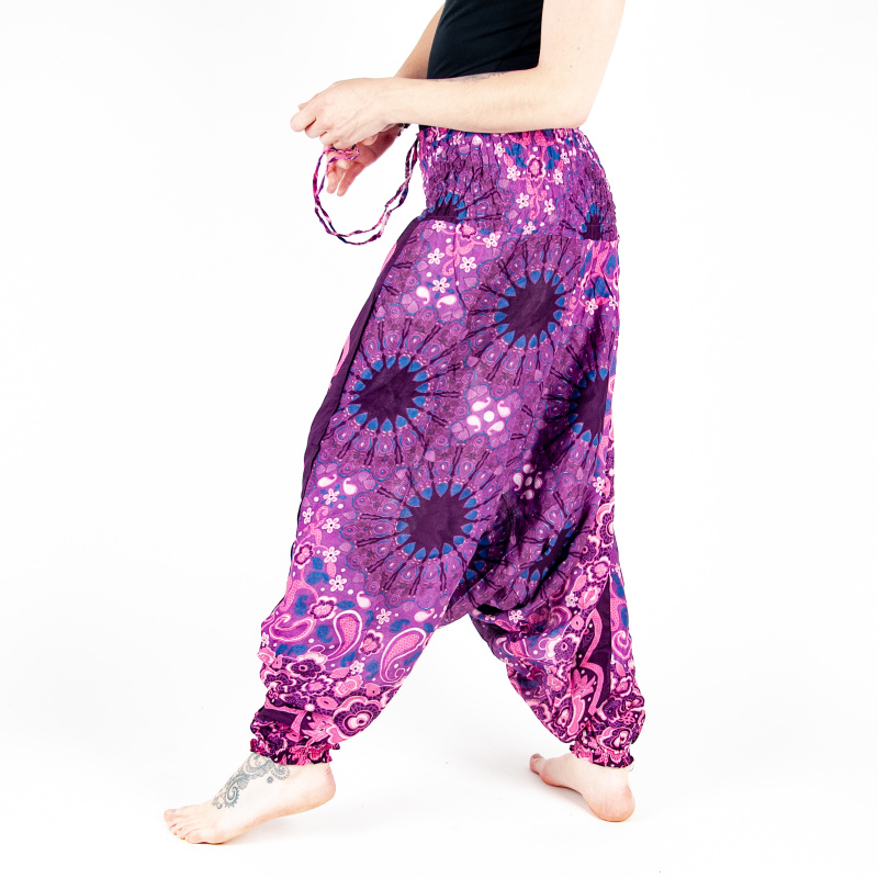 Women's Turkish Trousers Ornament Mandala M Purple