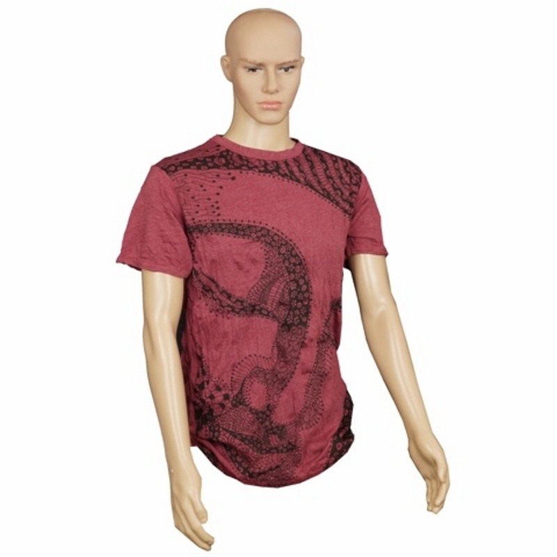 T-shirt Men's SURE Buddha Face XL Wine Red