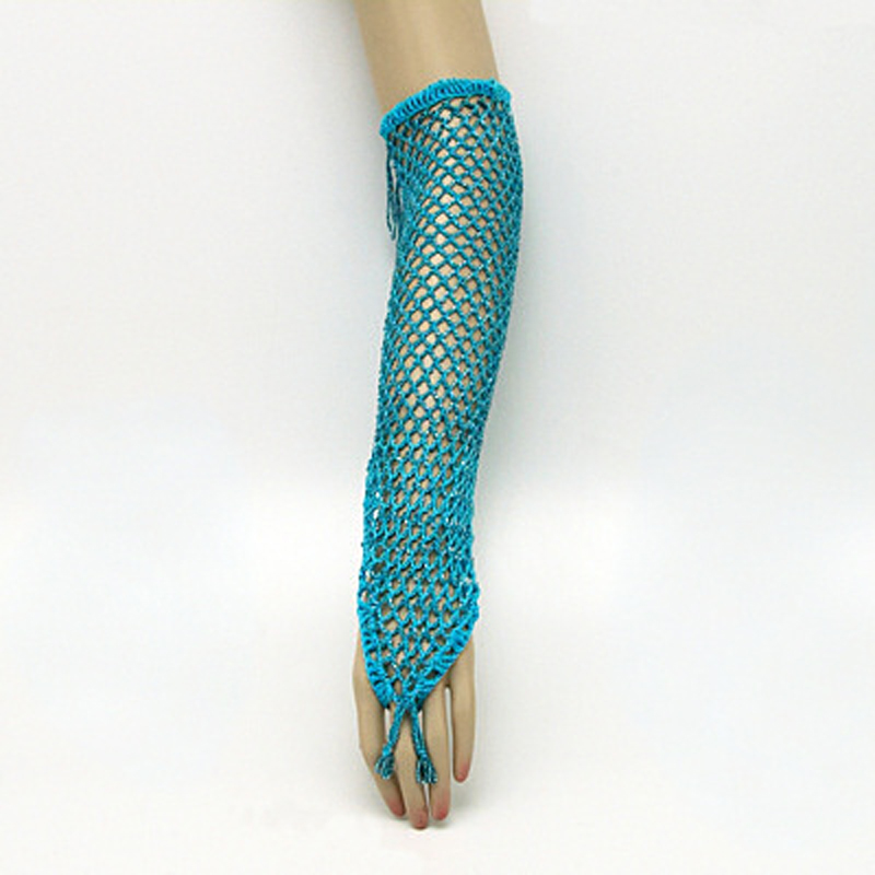 Belly Dance Beaded Gloves Turquoise