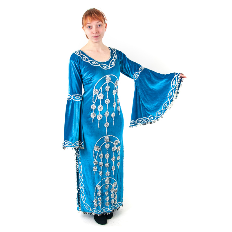 Dress Egypt Elastic Velvet XL Turquoise