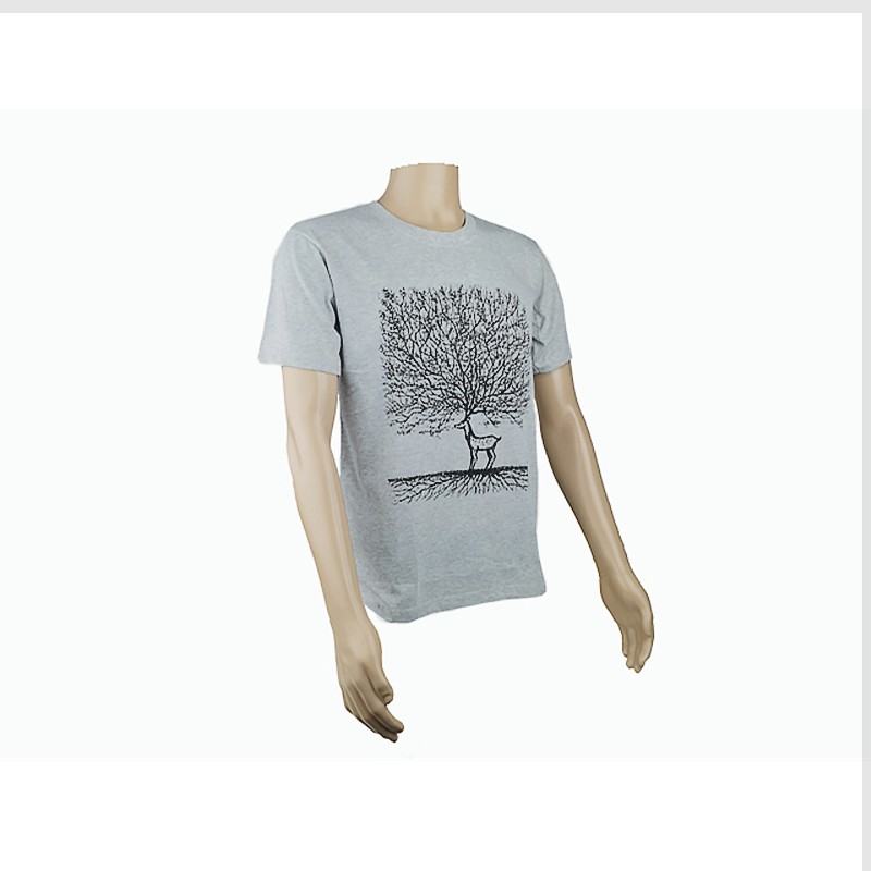Men's T-shirt Deer Tree M Light Grey
